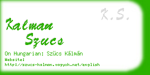 kalman szucs business card