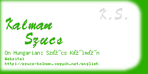 kalman szucs business card